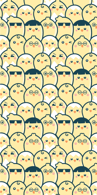 Yellow vinyl rug seamless pattern yellow chicks 6 - TenStickers