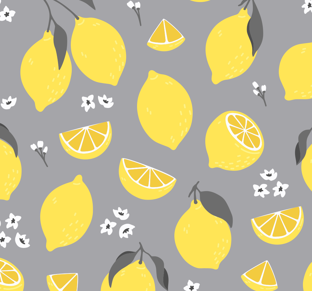 Yellow vinyl rug tropical lemon - TenStickers