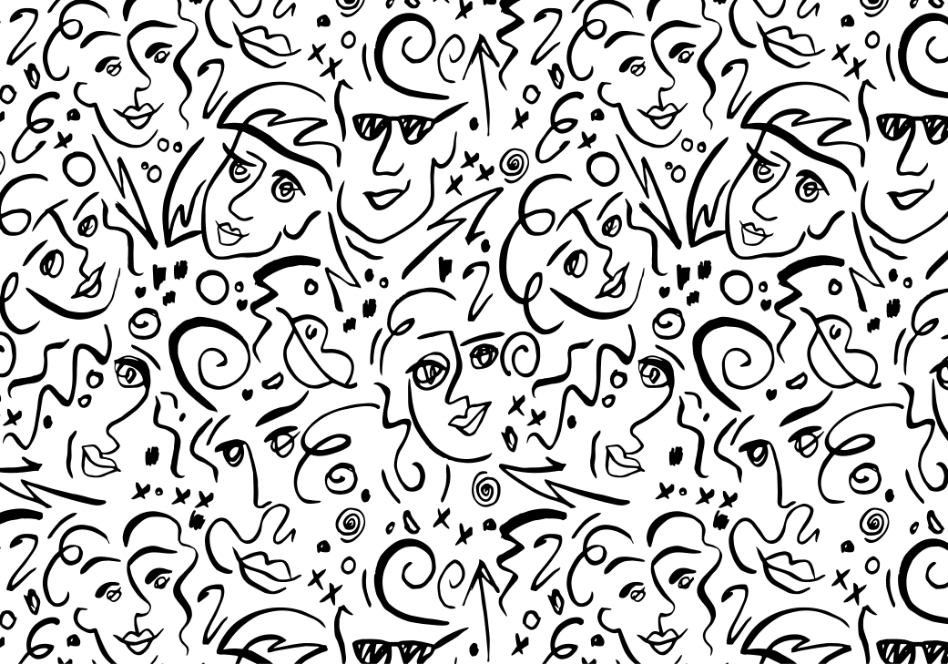 White vinyl rug featuring black and white graffiti art - TenStickers