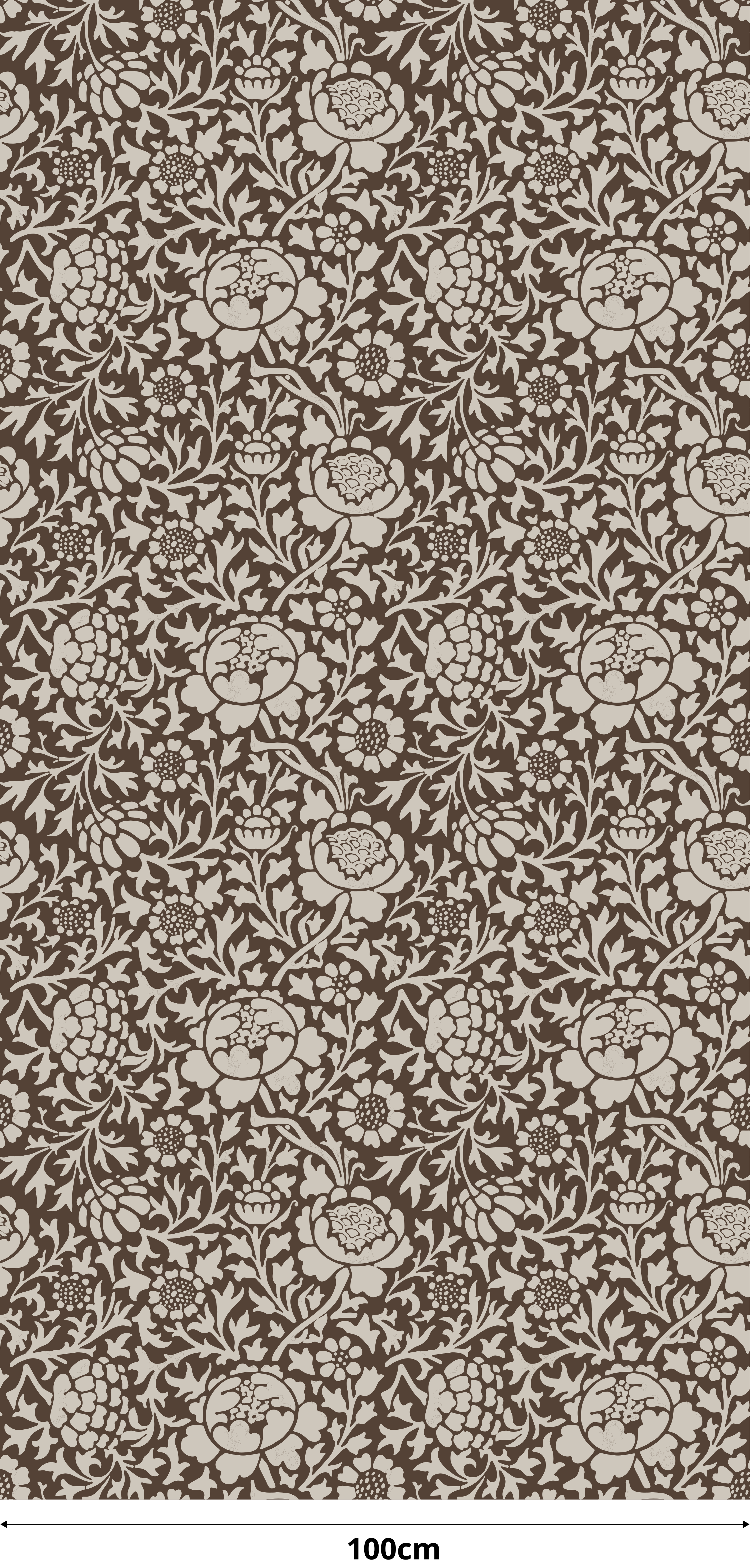 Brown vinyl rug with vintage floral design - TenStickers