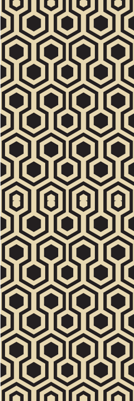 Brown vinyl rug with cosmopolitan hexagon design - TenStickers