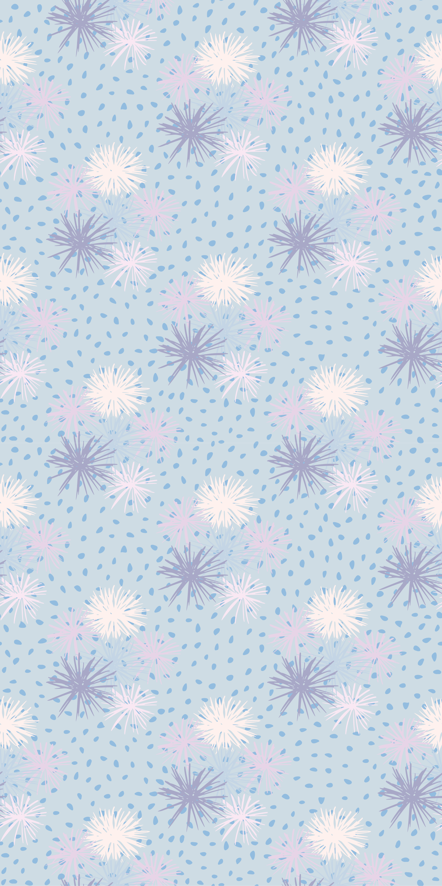 Purple vinyl rug dandelion with water drops - TenStickers