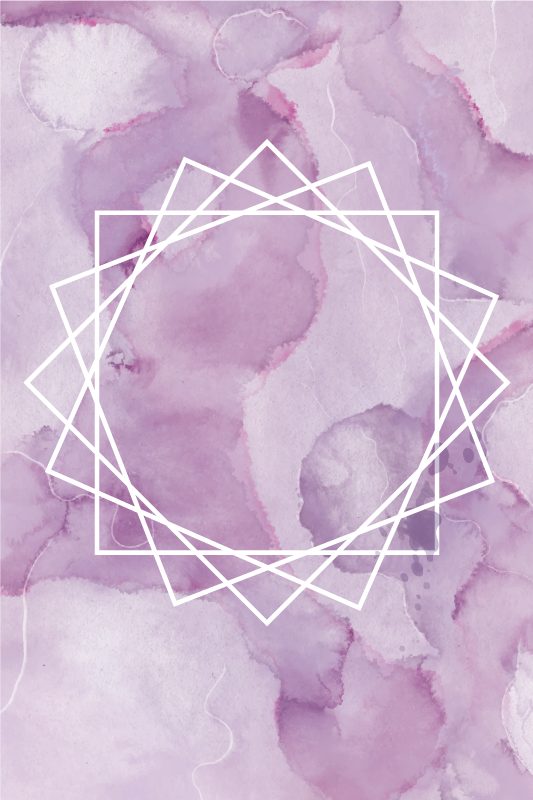 Purple vinyl rug with dark purple geometric border - TenStickers