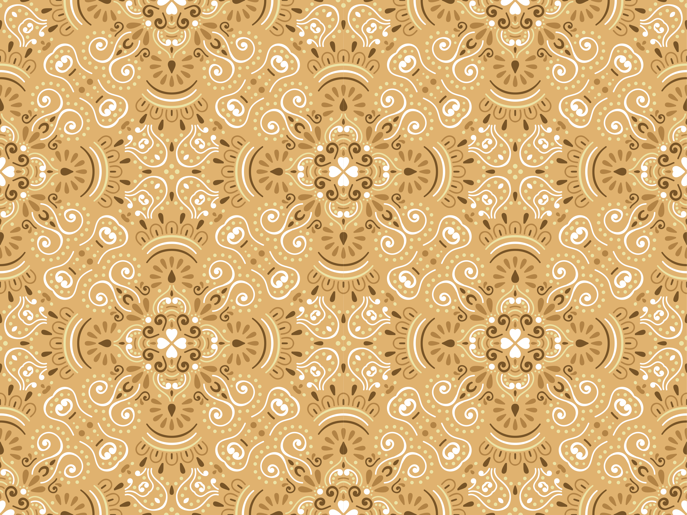 Orange vinyl rug with vintage beige design - TenStickers