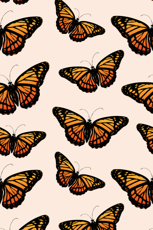 Orange vinyl rug vintage monarch butterfly wing - TenStickers