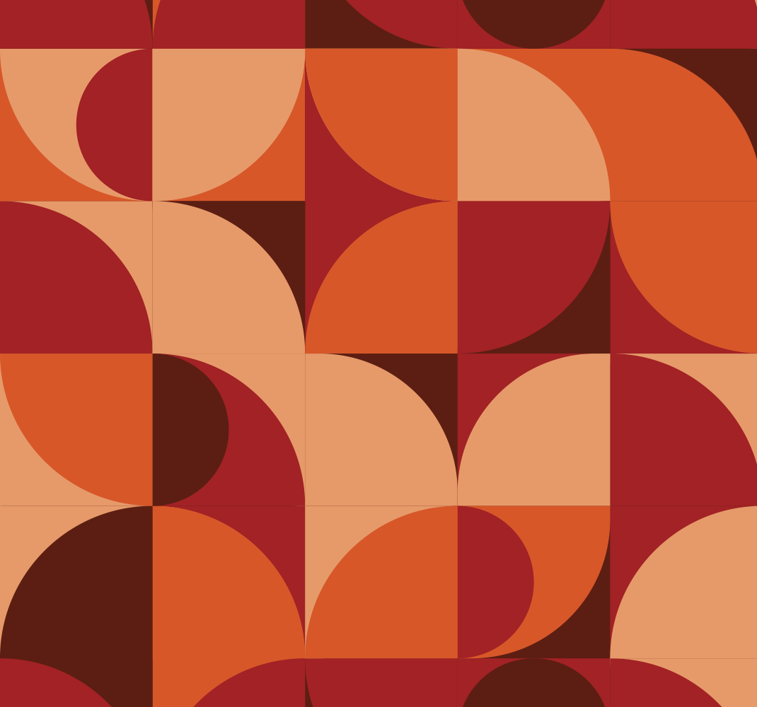 Orange vinyl rug in retro print red - TenStickers