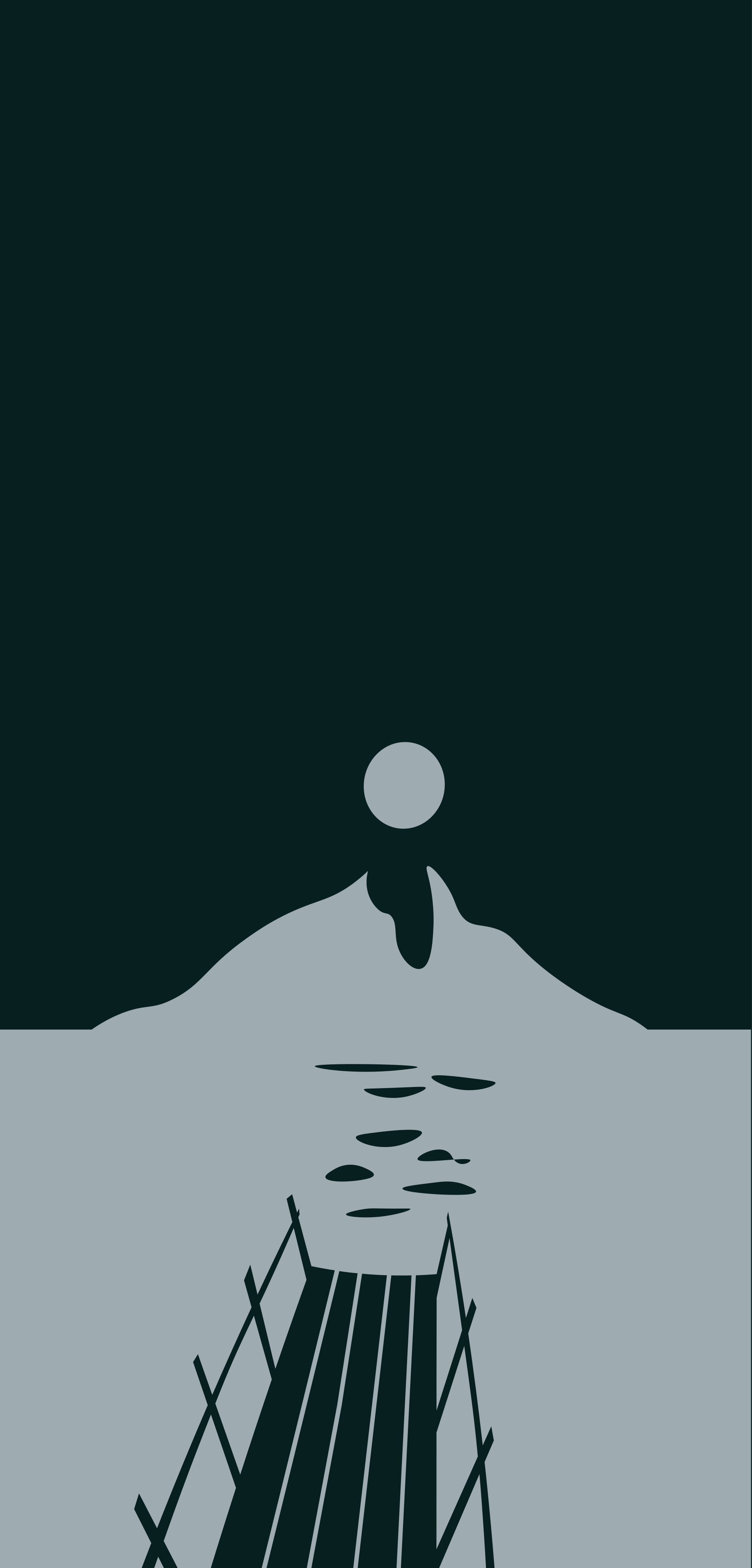 Black vinyl rug wooden dock by a lake with mountains - TenStickers