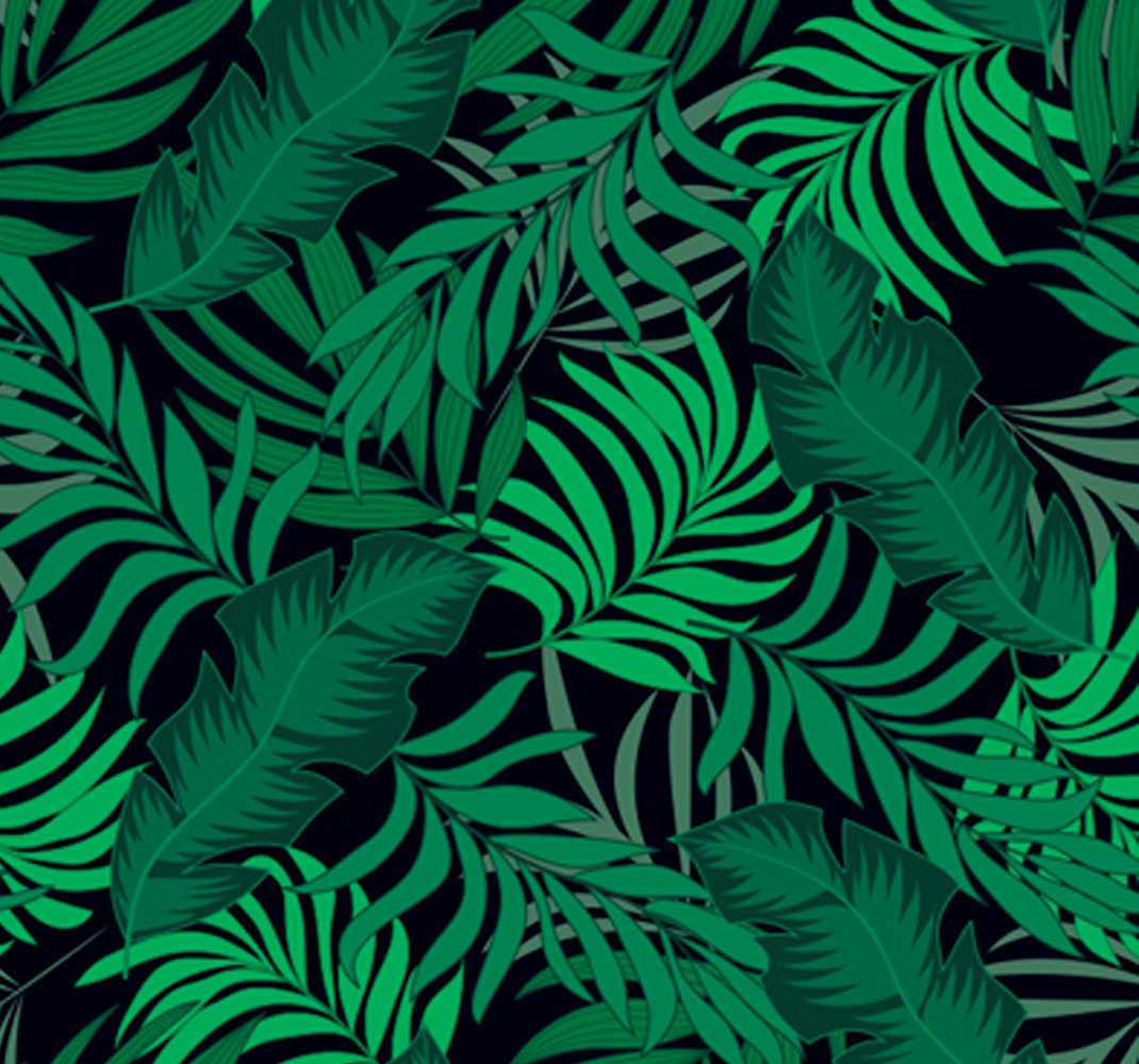 Green vinyl rug with jungle key design - TenStickers