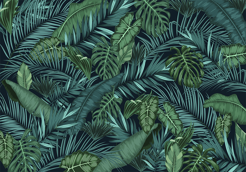 Green vinyl rug jungle wallpaper - TenStickers