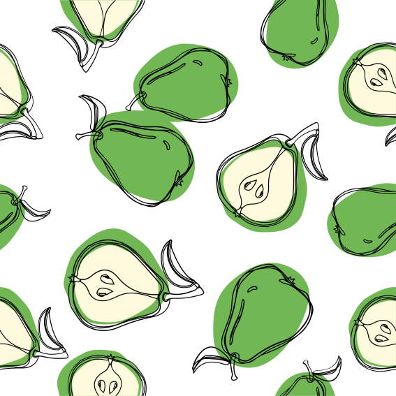 Green vinyl rug pear kitchen sticker tiles - TenStickers