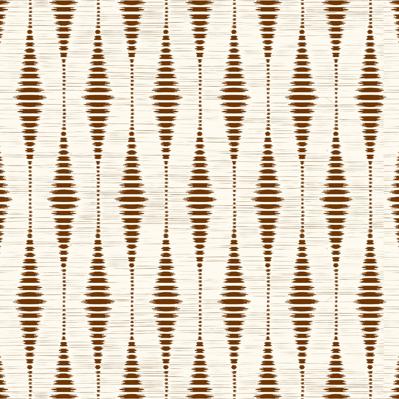Outdoor vinyl rug in chocolate brown rabaul ikat - TenStickers