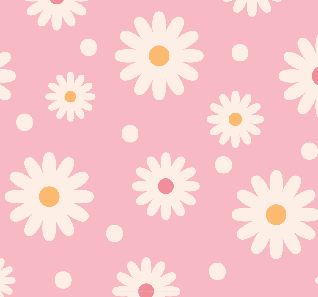 Outdoor vinyl rug vintage daisy pattern on pink - TenStickers