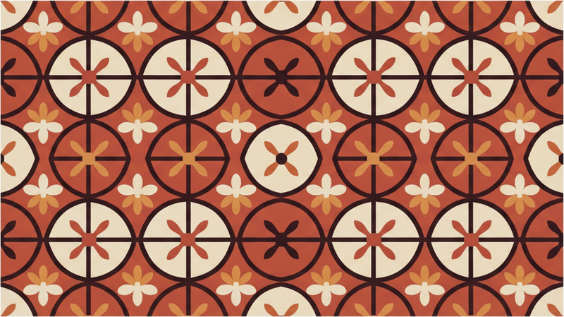 Red vinyl rug in scarlet shade - TenStickers