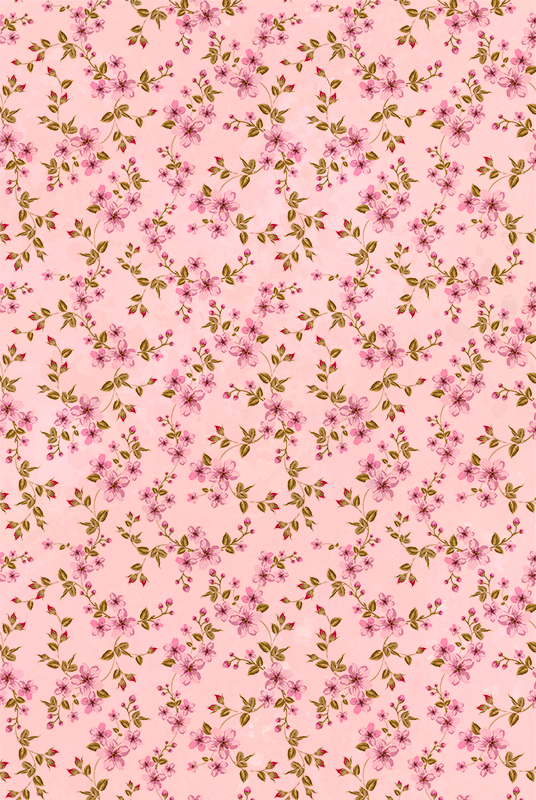 Pink vinyl rug with watercolor pink flowers - TenStickers