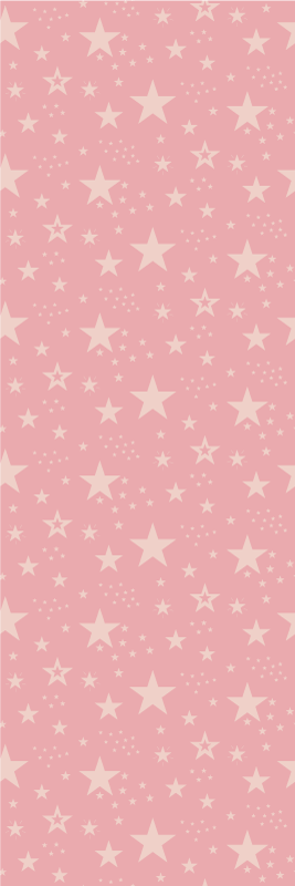 Pink vinyl rug with light pink stars on dark pink - TenStickers