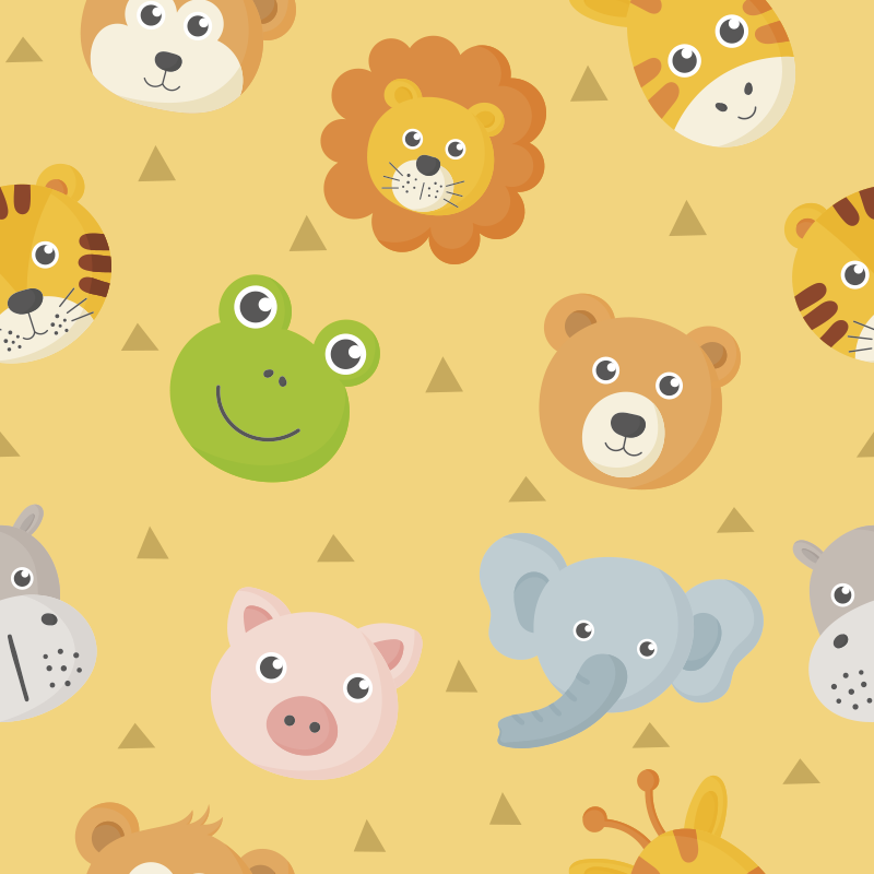 Gorgeous zoo animals babies vinyl rug - TenStickers