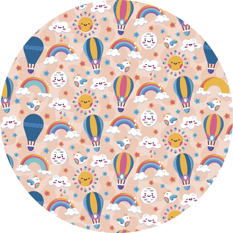 Enchanting clouds and rainbows babies vinyl rug - TenStickers