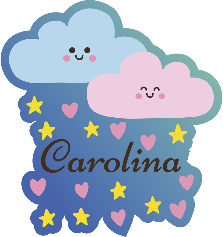 Customizable Cloud-Themed Design star vinyl rug - TenStickers