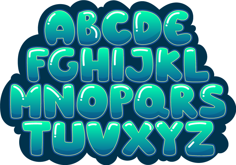 Fabulous alphabet bubbles vinyl rug - TenStickers