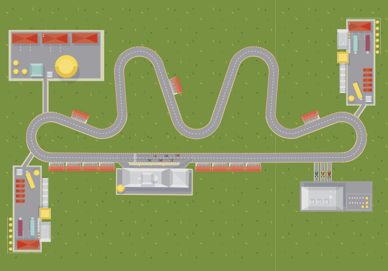 Fabulous car city track vinyl rug - TenStickers