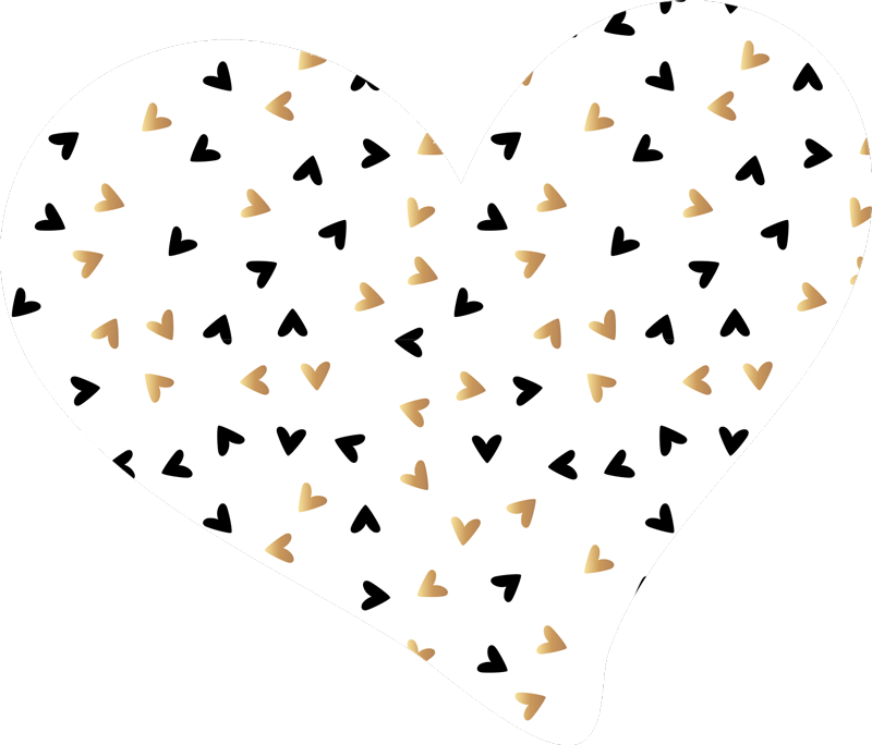 golden and black heart minimal vinyl rug - TenStickers