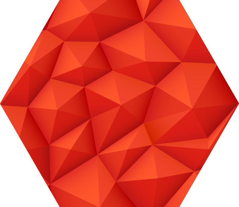 Modern hexagonal red triangle carpet - TenStickers
