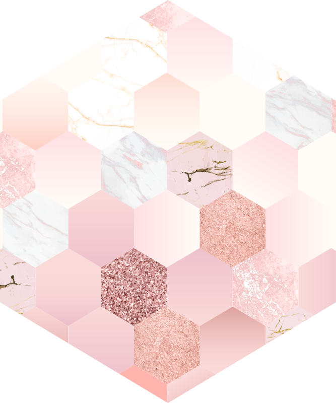 Modern hexagonal carpet pink texture - TenStickers