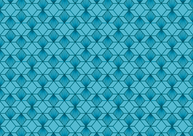 Blue cube geometric vinyl rug - TenStickers