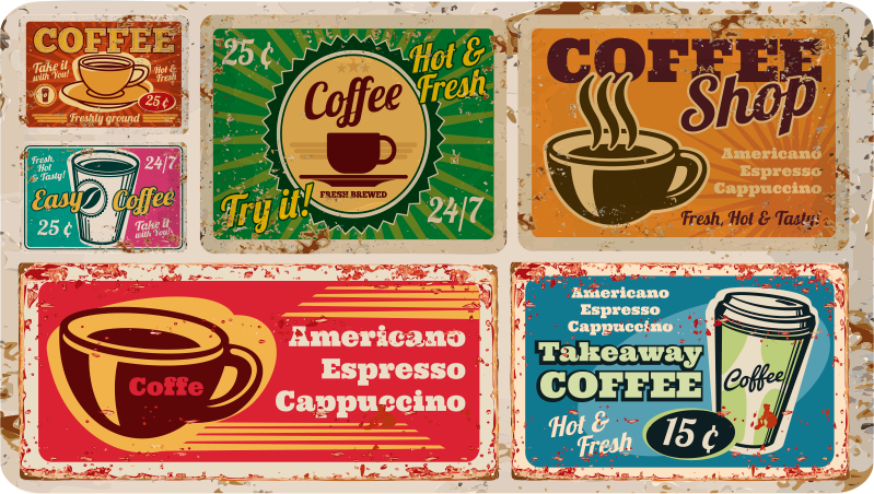 Amercian coffee vintage vinyl rugs - TenStickers