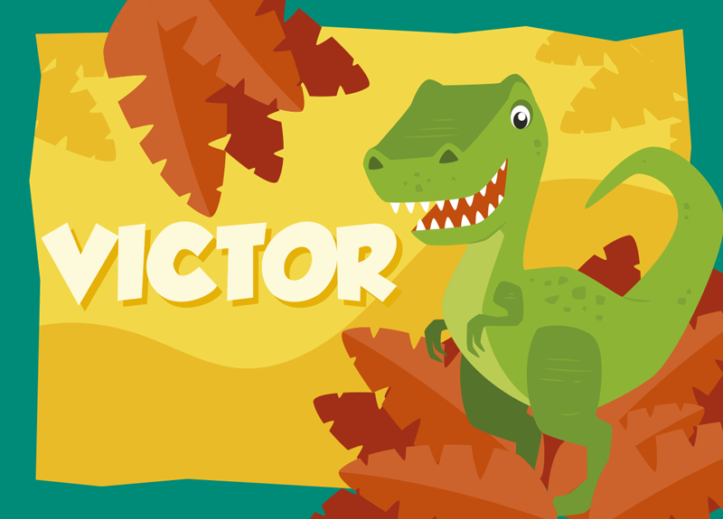 Dinosaur vinyl rug with name - TenStickers