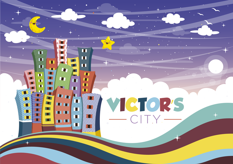 magnificent sweet city vinyl rug with name - TenStickers