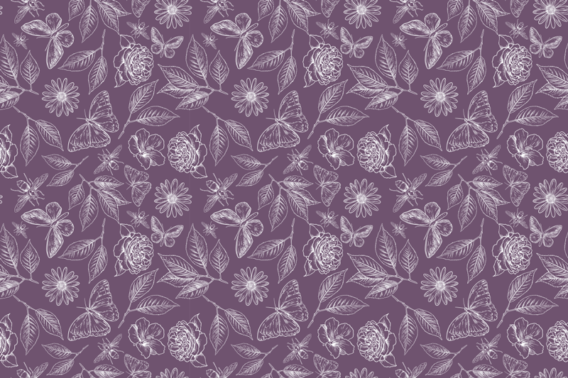 Vintage botanical pattern vinyl living room rug - TenStickers