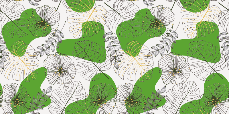 Monstera leaves living room vinyl rug - TenStickers
