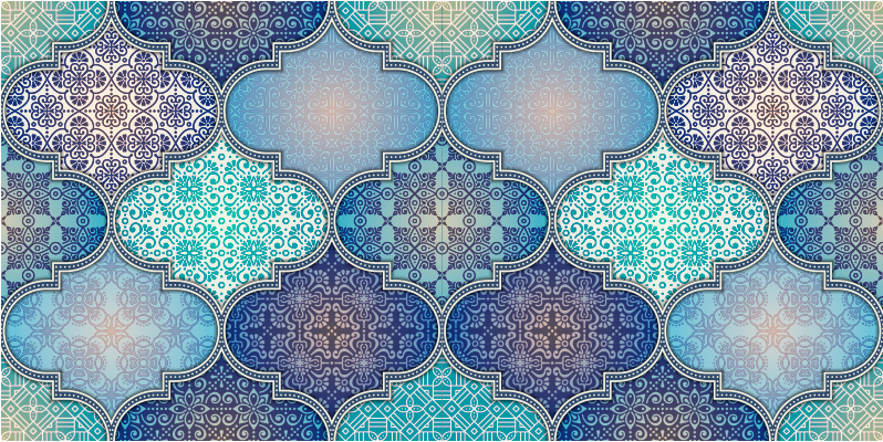 Ornamental squares ethnic vinyl rugs - TenStickers