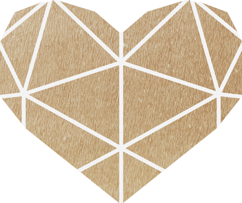 Beige heart geometric vinyl rug - TenStickers