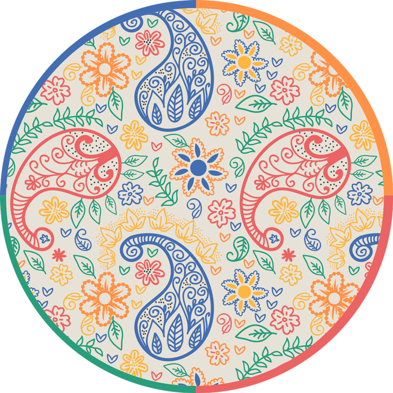 Colorful Paisley vinyl bedroom rug - TenStickers