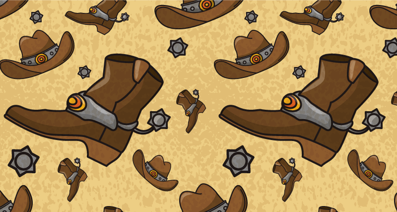 Hat and boots pattern kids vinyl rug - TenStickers
