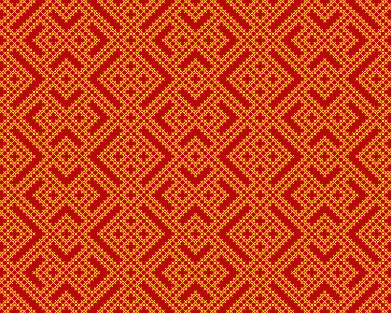 Slavic ornamental pattern red rug - TenStickers