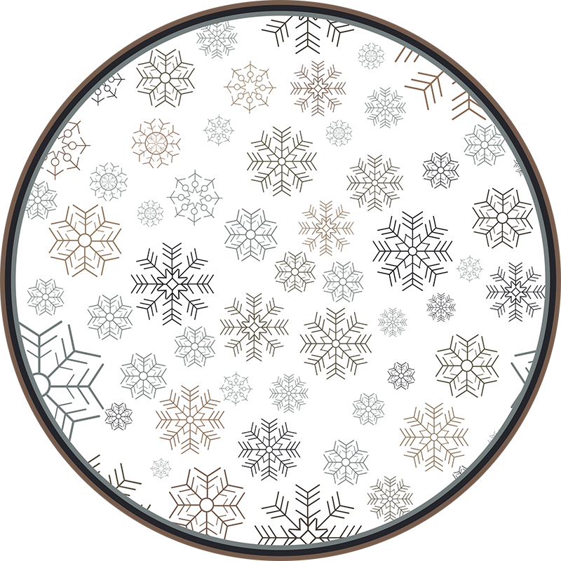 Snowflake circles vinyl living room rug - TenStickers