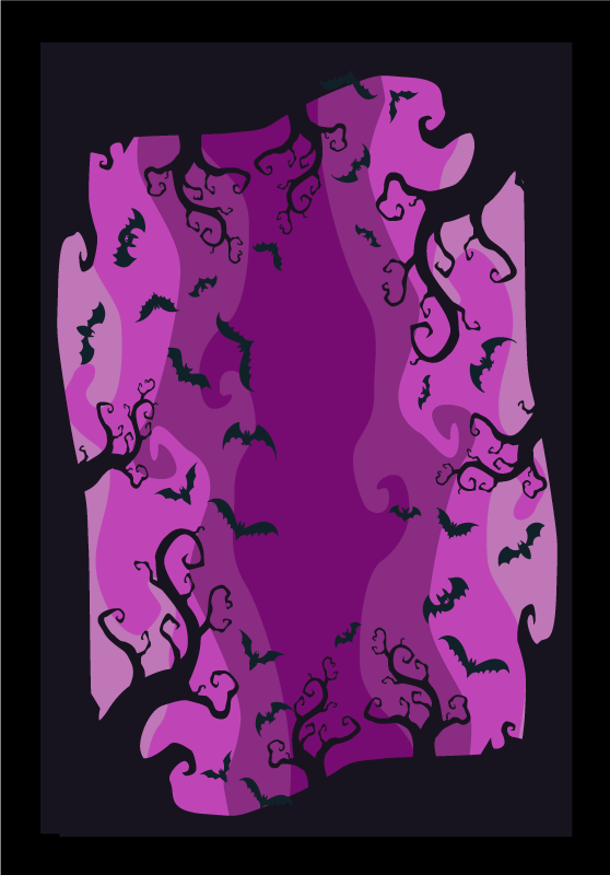 Twirly tree branches and bats vinyl rugs - TenStickers