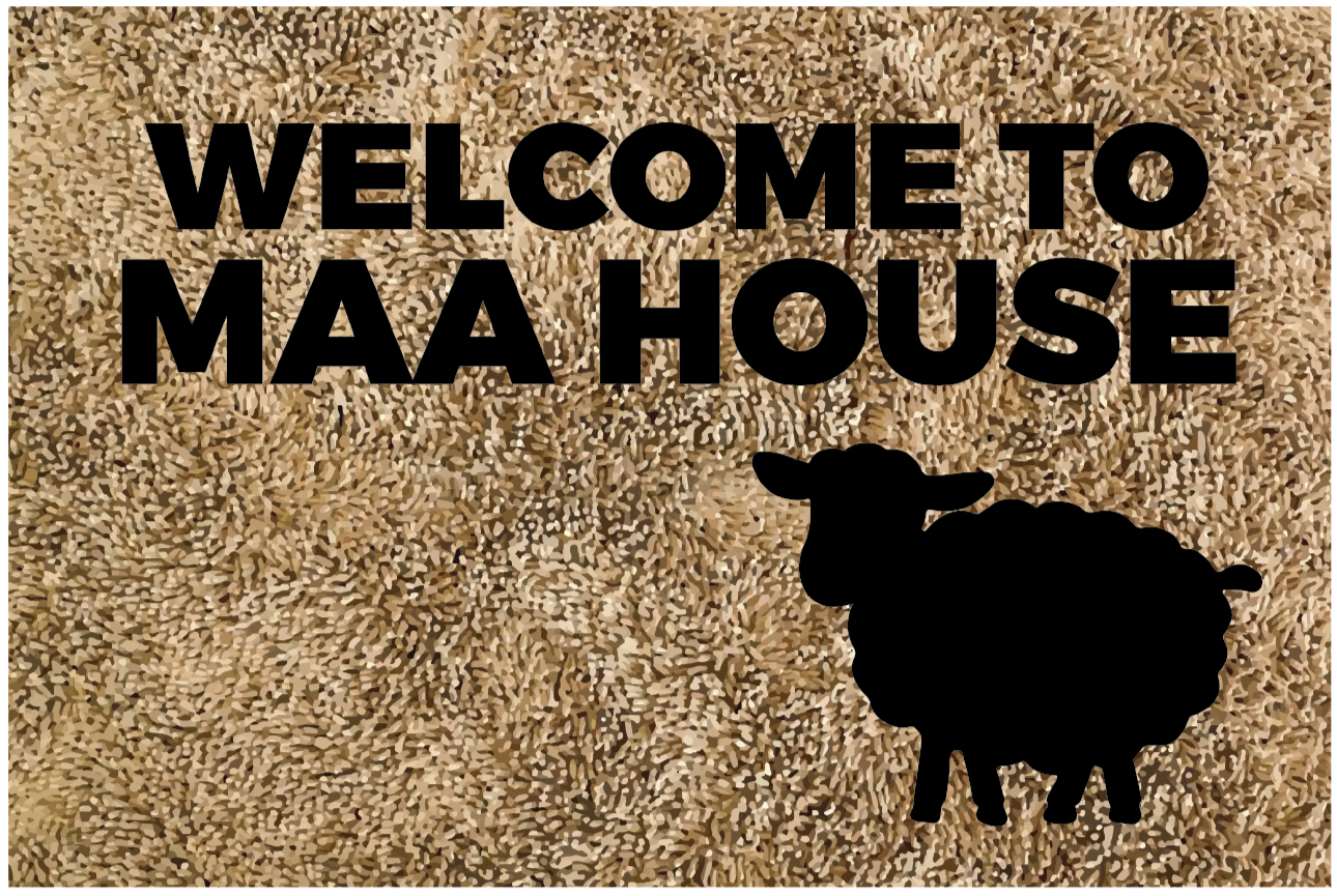 WELCOME MAA HOUSE custom rug - TenStickers