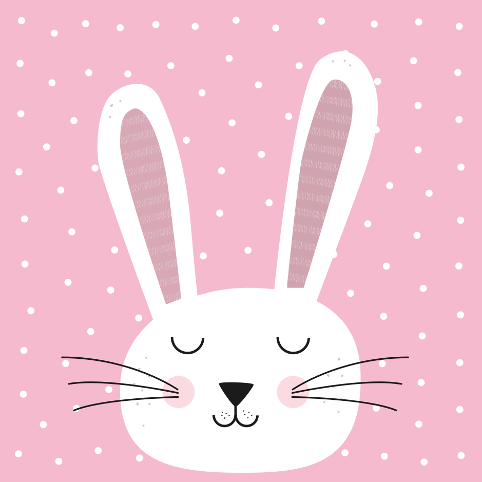 Cute pink bunny kids vinyl rug - TenStickers