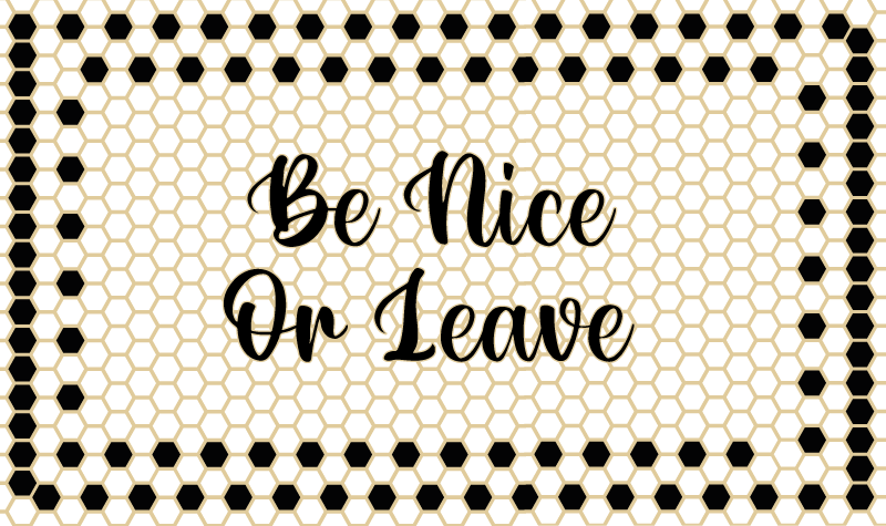 Customized text be nice custom rug - TenStickers