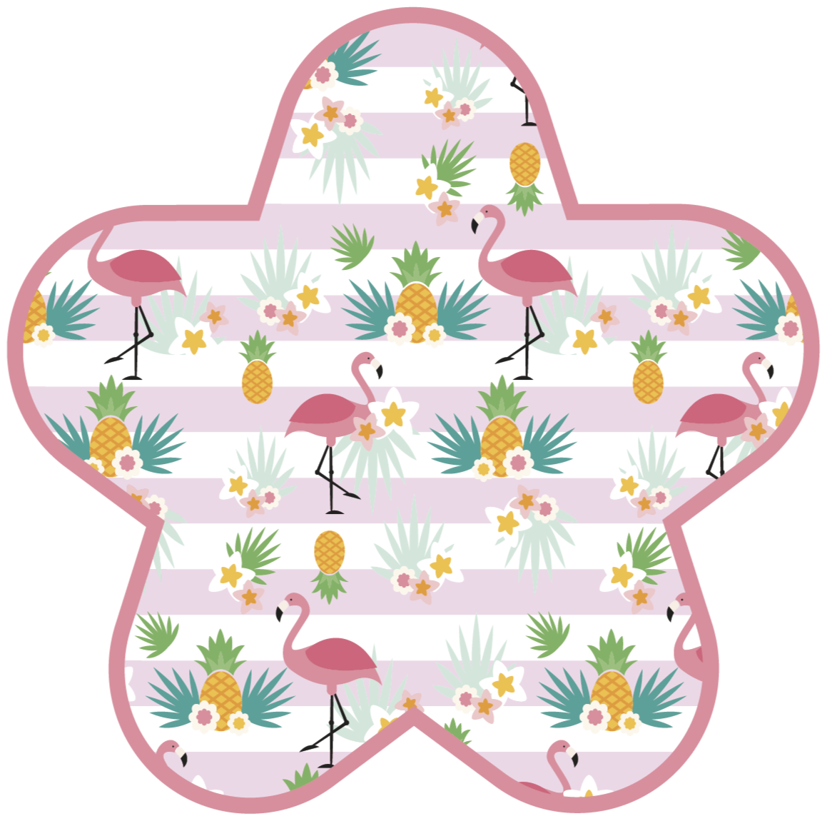 Stripes flamingos pineapple stripes carpet - TenStickers