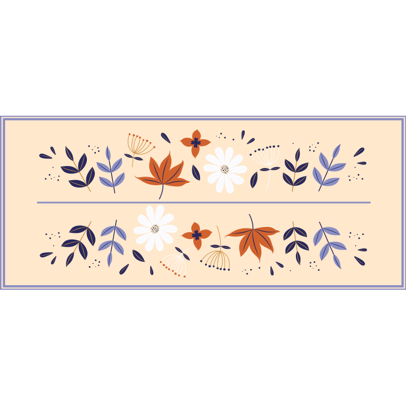 Blue and Red Flowers floral rug - TenStickers