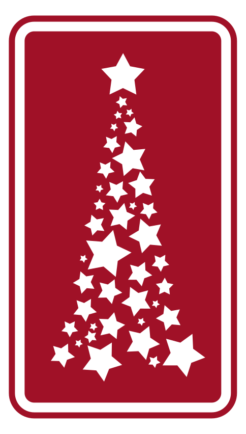 Red and white star tree Christmas tree mat - TenStickers