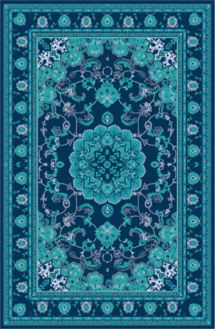 Teal Mandala Elegance mandala vinyl rug - TenStickers