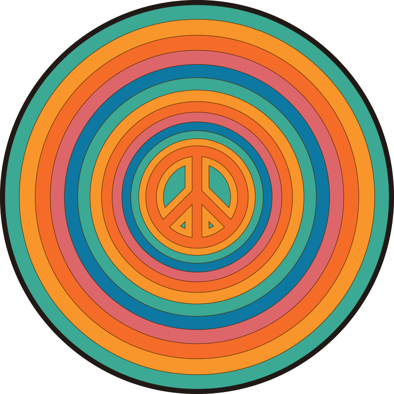 peace symbol circular rug - TenStickers