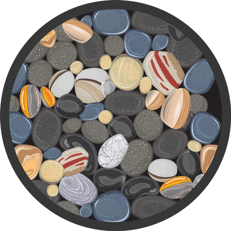 Pebble Mosaic circular vinyl rug - TenStickers