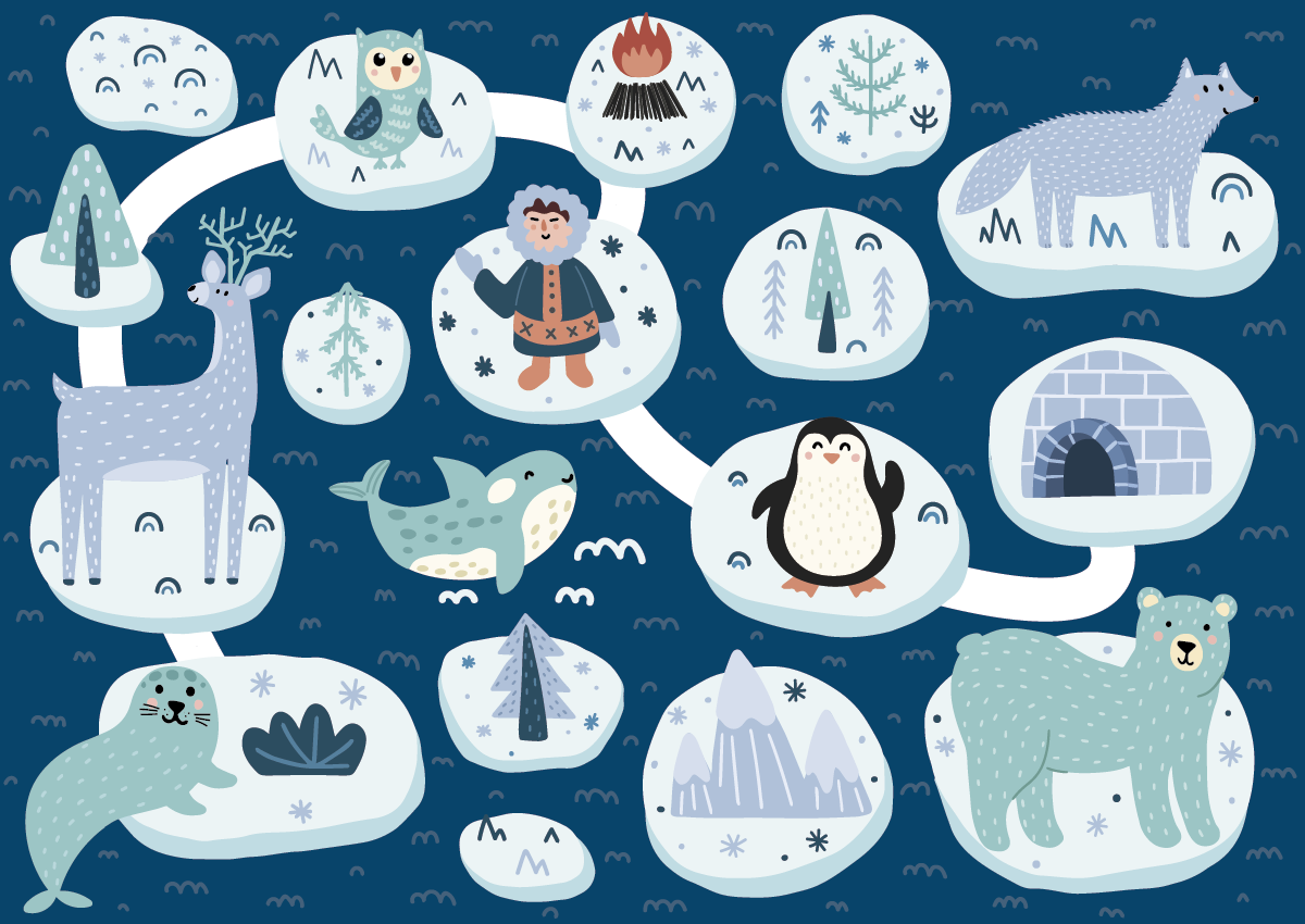 Arctic Adventure kids vinyl rug - TenStickers